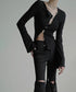 Asymmetric Cut-Out Hook Cardigan